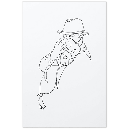 Premium Kunstdrucke - Hochwertige Poster für eine stilvolle Wandgestaltung - Printree.ch age, concept, continuous, couple, drawing, family, graphic, hand drawn, happiness, happy, illustration, isolated, line, Line-Art, love, man, minimalist, one, one line, outline, people, personalisiert, relationship, romance, romantic, Silhouette, sketch, together, vector, wedding, woman