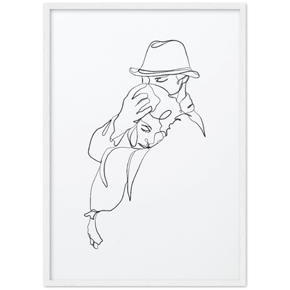 Premium Kunstdrucke - Hochwertige Poster für eine stilvolle Wandgestaltung - Printree.ch age, concept, continuous, couple, drawing, family, graphic, hand drawn, happiness, happy, illustration, isolated, line, Line-Art, love, man, minimalist, one, one line, outline, people, personalisiert, relationship, romance, romantic, Silhouette, sketch, together, vector, wedding, woman