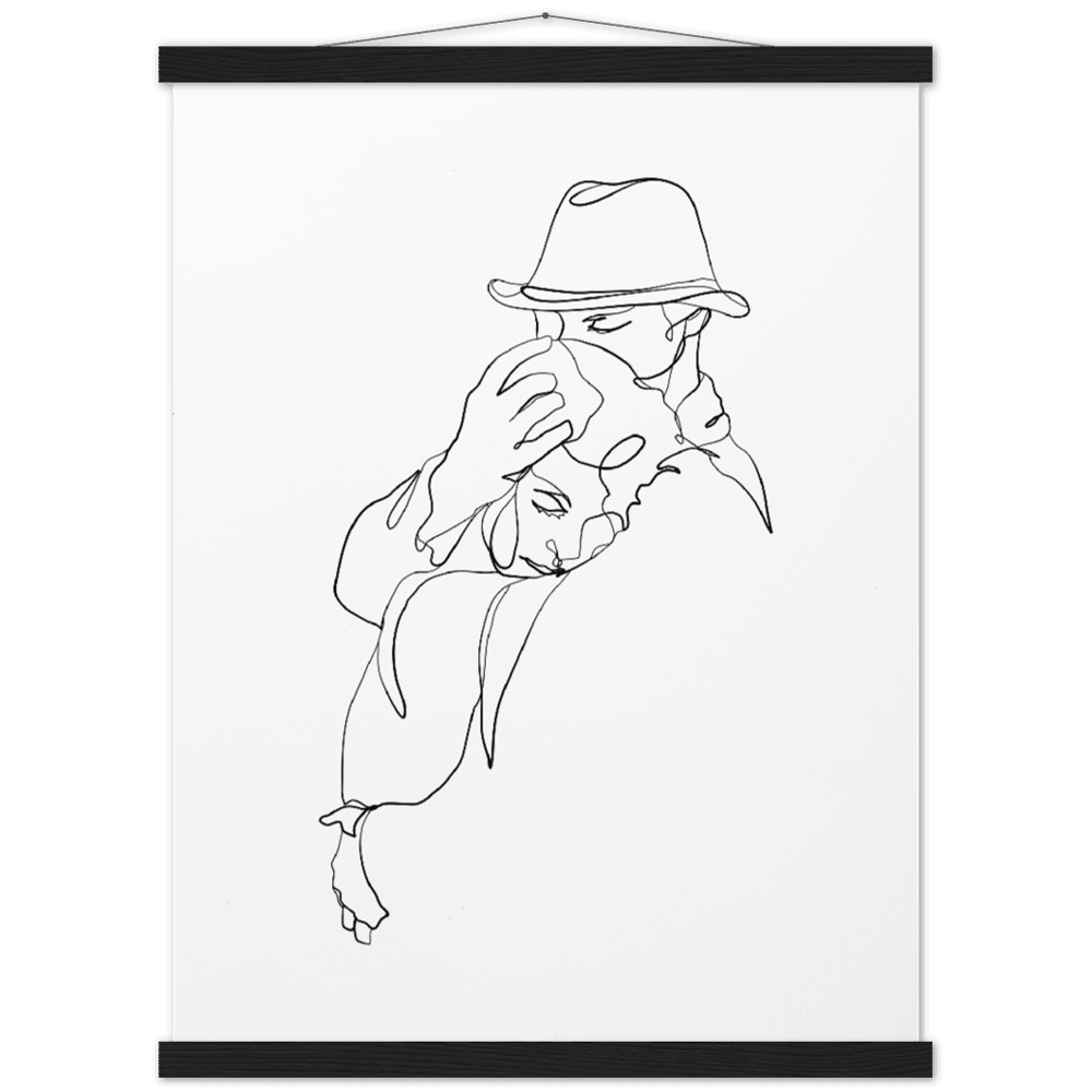 Premium Kunstdrucke - Hochwertige Poster für eine stilvolle Wandgestaltung - Printree.ch age, concept, continuous, couple, drawing, family, graphic, hand drawn, happiness, happy, illustration, isolated, line, Line-Art, love, man, minimalist, one, one line, outline, people, personalisiert, relationship, romance, romantic, Silhouette, sketch, together, vector, wedding, woman