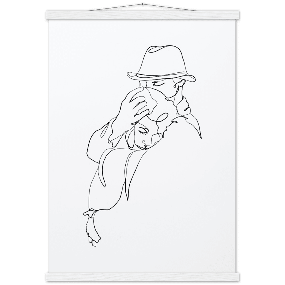 Premium Kunstdrucke - Hochwertige Poster für eine stilvolle Wandgestaltung - Printree.ch age, concept, continuous, couple, drawing, family, graphic, hand drawn, happiness, happy, illustration, isolated, line, Line-Art, love, man, minimalist, one, one line, outline, people, personalisiert, relationship, romance, romantic, Silhouette, sketch, together, vector, wedding, woman