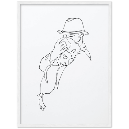 Premium Kunstdrucke - Hochwertige Poster für eine stilvolle Wandgestaltung - Printree.ch age, concept, continuous, couple, drawing, family, graphic, hand drawn, happiness, happy, illustration, isolated, line, Line-Art, love, man, minimalist, one, one line, outline, people, personalisiert, relationship, romance, romantic, Silhouette, sketch, together, vector, wedding, woman