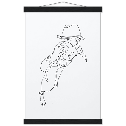 Premium Kunstdrucke - Hochwertige Poster für eine stilvolle Wandgestaltung - Printree.ch age, concept, continuous, couple, drawing, family, graphic, hand drawn, happiness, happy, illustration, isolated, line, Line-Art, love, man, minimalist, one, one line, outline, people, personalisiert, relationship, romance, romantic, Silhouette, sketch, together, vector, wedding, woman