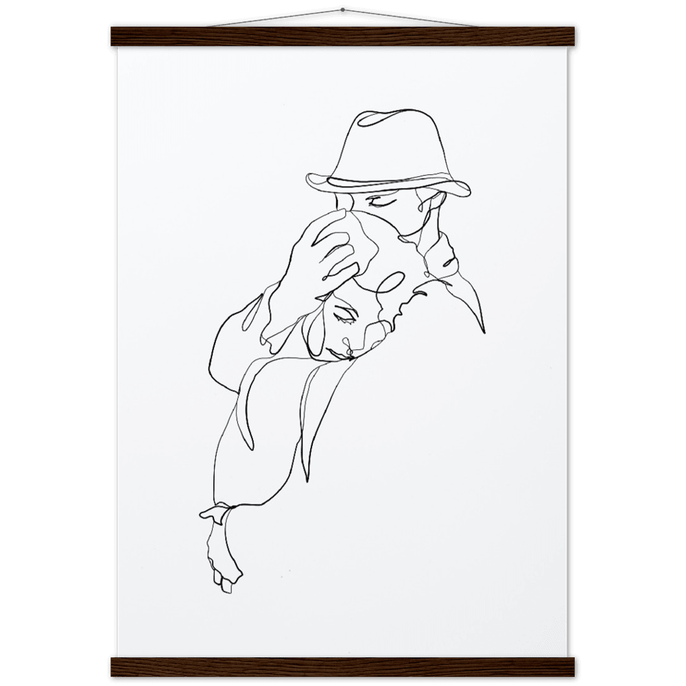 Premium Kunstdrucke - Hochwertige Poster für eine stilvolle Wandgestaltung - Printree.ch age, concept, continuous, couple, drawing, family, graphic, hand drawn, happiness, happy, illustration, isolated, line, Line-Art, love, man, minimalist, one, one line, outline, people, personalisiert, relationship, romance, romantic, Silhouette, sketch, together, vector, wedding, woman