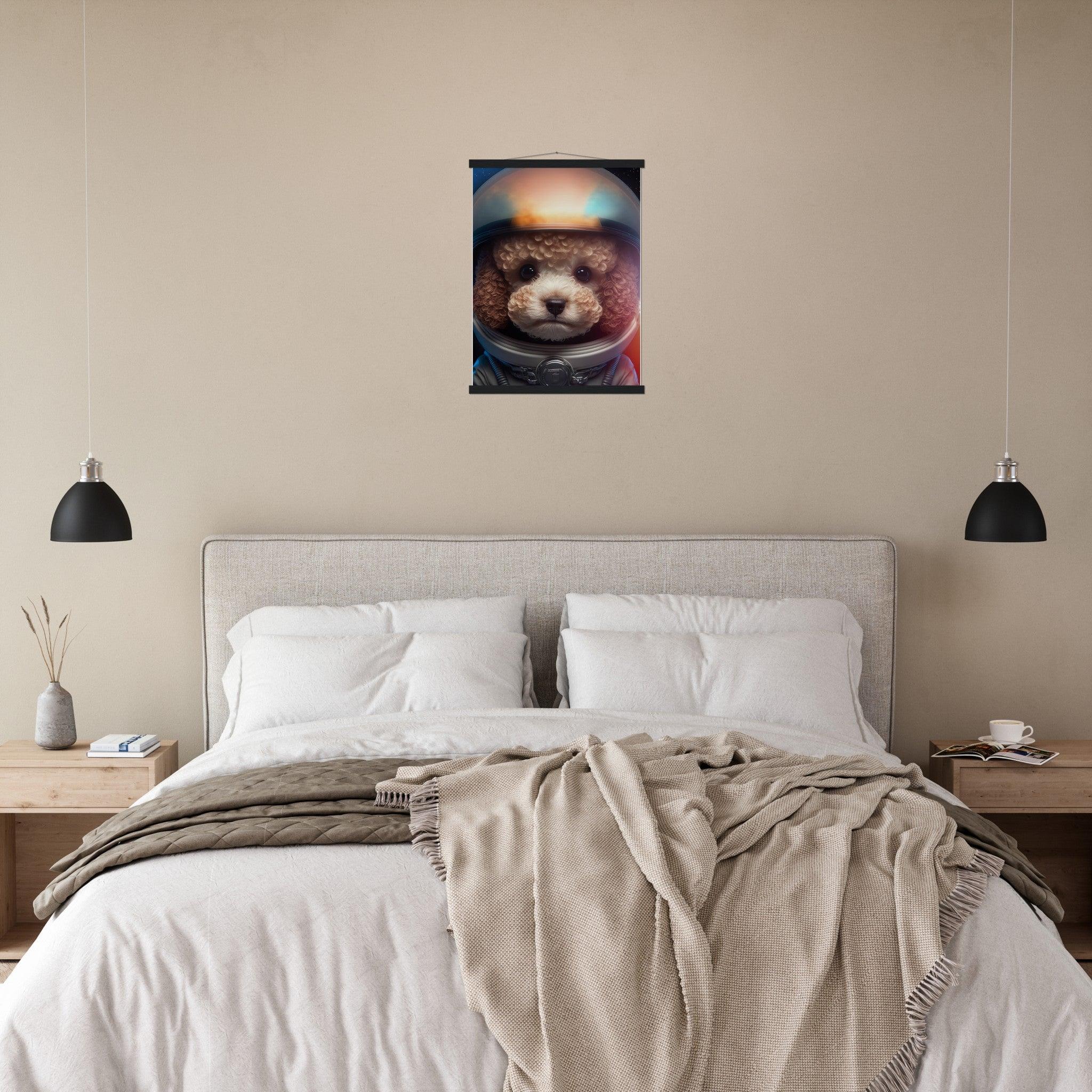 Pudel Baby Astronaut Portrait - Printree.ch 3d illustration, Astronaut, Poster