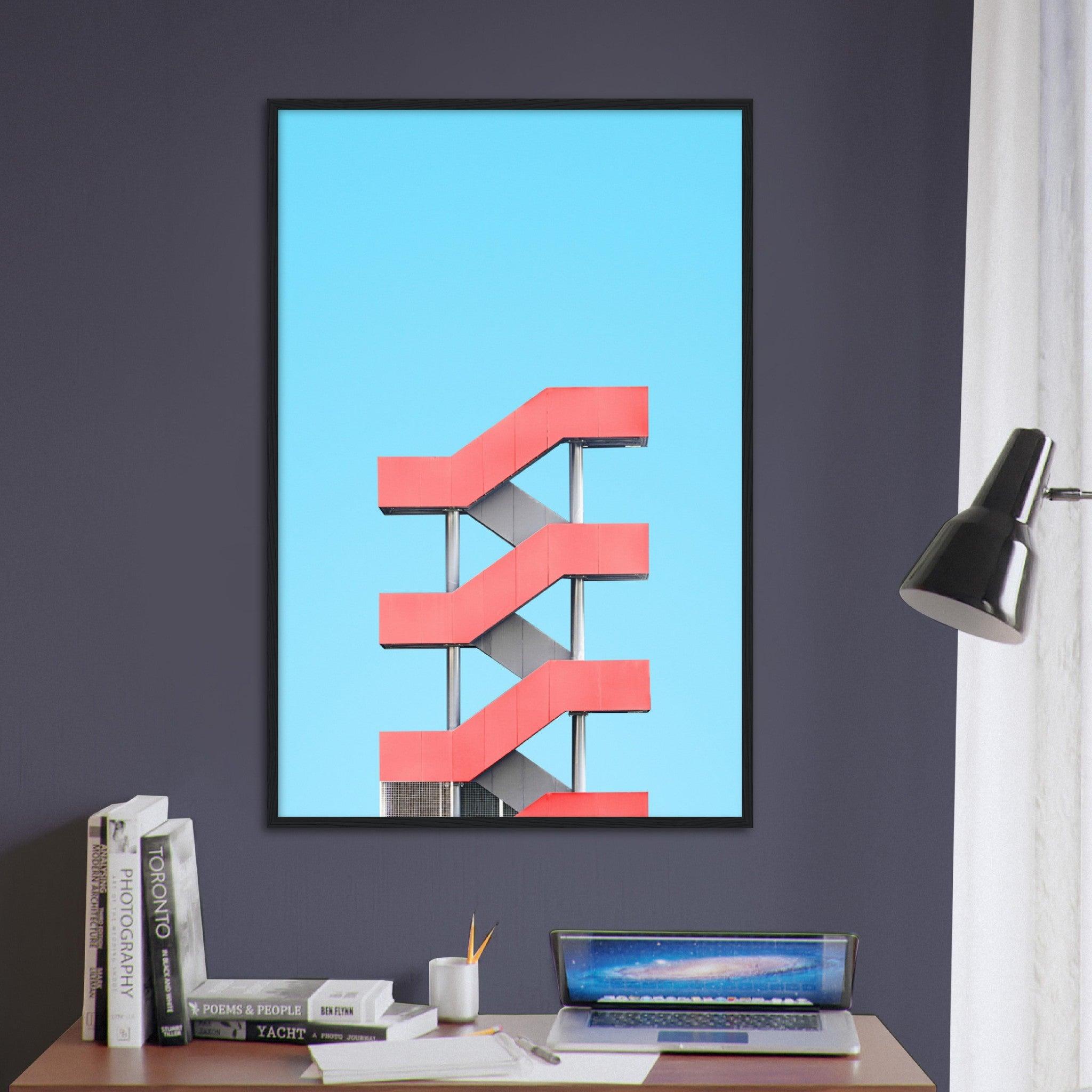 Rote Treppe - Printree.ch architecture, architekt, Architektur, Fotografie, gebäude, Minimal, minimalist, minimalistisch, pastel, pastell, Simone Hutsch, Unsplash