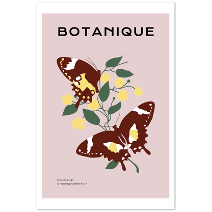 Schmetterlingszauber Poster - Printree.ch Blume, Illustration, isoliert, Karte, Natur, Pflanze, romantisch, rot, Sommer, Strauss, Vintage, Zeichnung