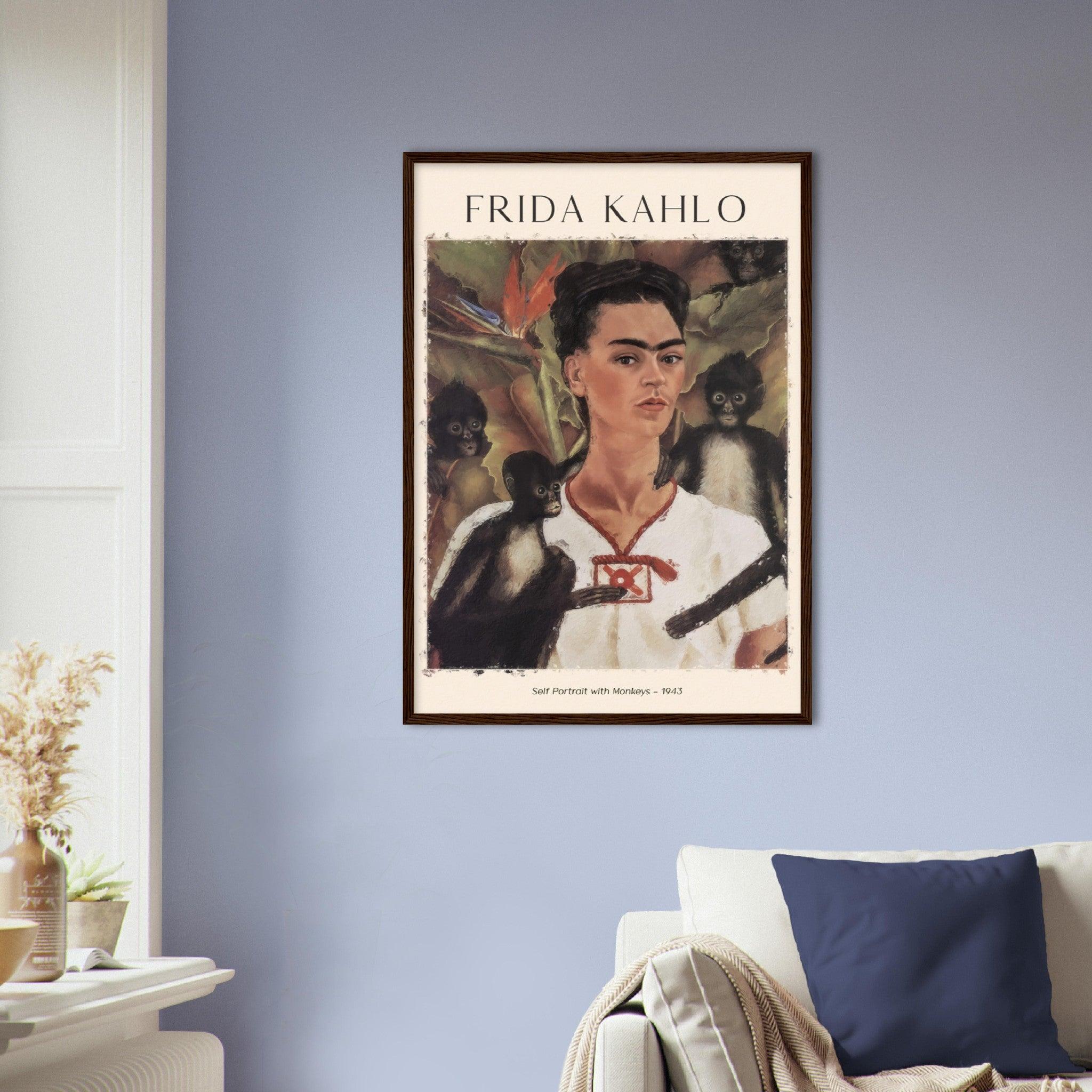 Selbstbildnis mit Affe Gemälde von Frida Kahlo - Printree.ch abstrakte frauen, frau, Frauen, Kunst, Malen, Maler, Malerei, Meisterwerk