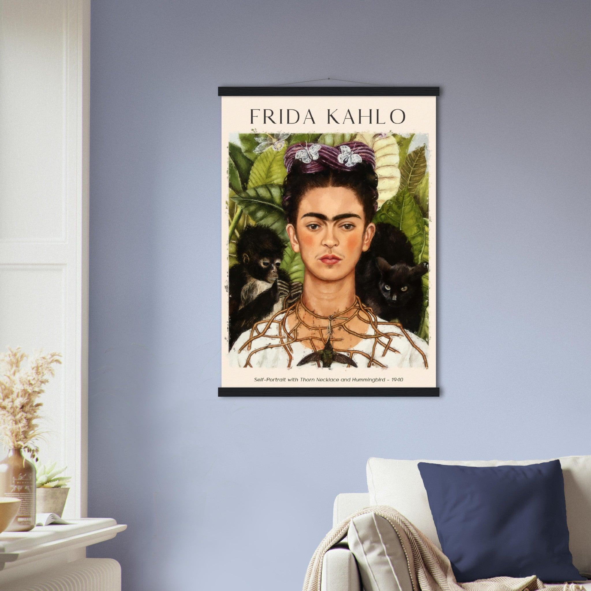 Selbstporträt mit Dornenkette und Kolibri Frida Kahlo - Printree.ch abstrakte frauen, frau, Frauen, Kunst, Malen, Maler, Malerei, Meisterwerk