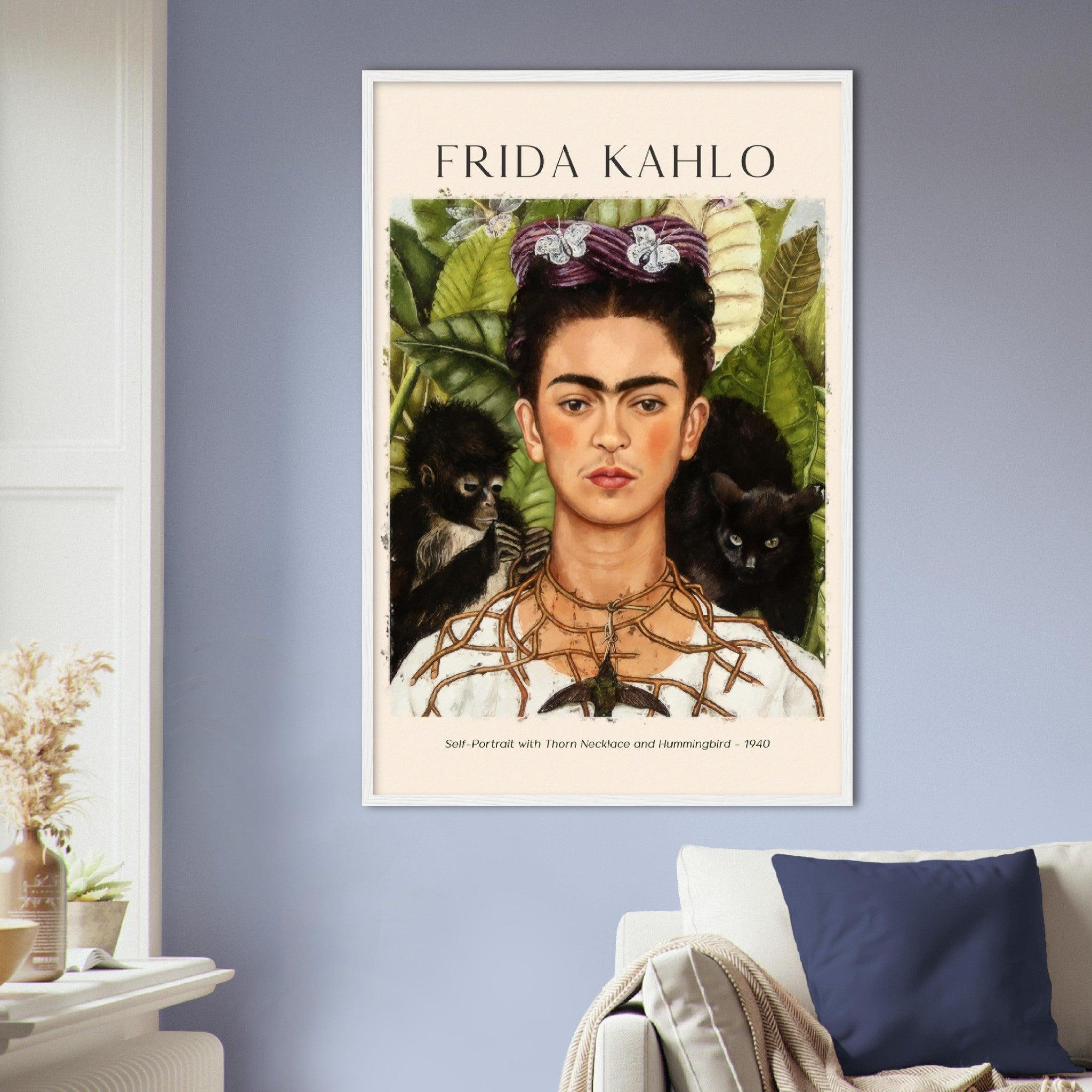 Selbstporträt mit Dornenkette und Kolibri Frida Kahlo - Printree.ch abstrakte frauen, frau, Frauen, Kunst, Malen, Maler, Malerei, Meisterwerk