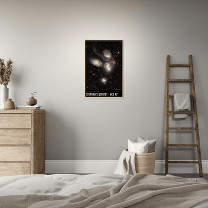 Stephans Quintett Poster - Printree.ch Astronomie, Deep-Space-Fotografie, Foto, Fotografie, Galaxien, Galaxienhaufen, Hubble-Weltraumteleskop, Kollision, Kosmos, NASA, Poster, space, Stephans Quintett, Sternentstehung, Universum, WEBB, Weltraum