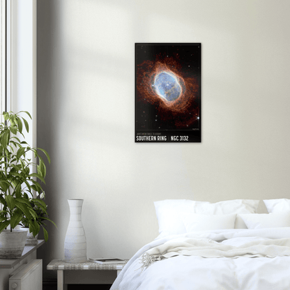 Südlicher Ringnebel Poster - Printree.ch Astronomie, astronomisches Objekt, Deep-Space-Fotografie, Foto, Fotografie, Galaxie, Himmelskörper, NASA, Nebel, Poster, space, Sternbild, südlicher Ringnebel, Universum, WEBB, Weltraum