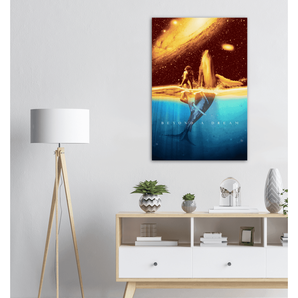 Traumhaftes Wandposter - Printree.ch abstrakt, Aquarell, Ausdruck, blau, Cartoon, dunkel, Fantasie, Fisch, Frieden, friedlich, Galaxie, Grafik, Himmel, Hintergrund, Illustration, Karte, Kunst, Meer, Nacht, Natur, Phantasie, schwimmen, Stern, tief, Tier, Traum, Wal, weiß, Zeichnung