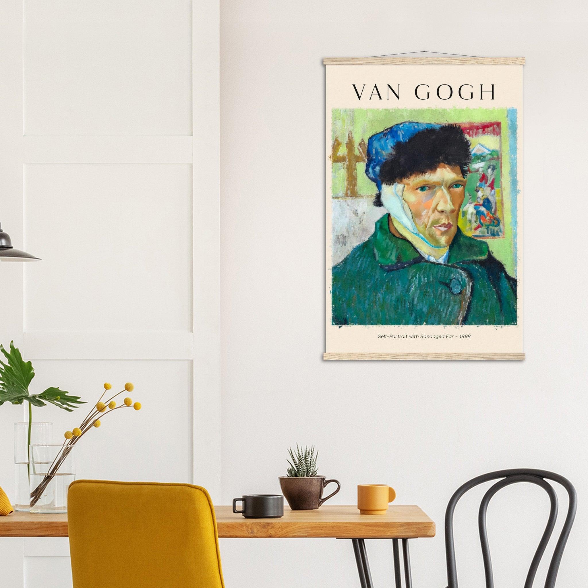 Van Gogh - Meisterwerk Poster "Selbstporträt mit bandagiertem Ohr" - Printree.ch art, artist, artistic, beard, creative, doodle, drawing, ear, face, fashion, gogh, graphic, head, historic, illustration, impressionism, Kunst, Kunstwerk, lines, man, Meisterwerk, modern, netherlands, painter, people, person, portrait, Poster, style, trendy, van gogh, vector, vincent, vincent van gogh