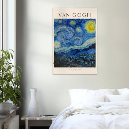 Vincent van Gogh - Sternennacht Poster - Printree.ch abstrakt, berühmt, blau, farbe, flüssig, genial, gesicht, gogh, gross, himmel, hintergrund, illustration, impressionismus, kreativ, kultur, kunst, Kunstwerk, künstler, künstlerisch, maler, Meisterwerk, menschen, mond, porträt, Poster, spritzer, stern, stil, textur, tinte, vincent, vincent van gogh, zeichnung