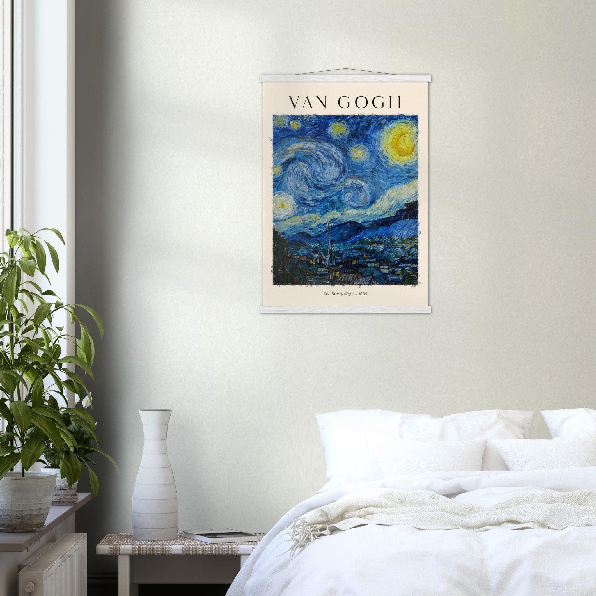 Vincent van Gogh - Sternennacht Poster - Printree.ch abstrakt, berühmt, blau, farbe, flüssig, genial, gesicht, gogh, gross, himmel, hintergrund, illustration, impressionismus, kreativ, kultur, kunst, Kunstwerk, künstler, künstlerisch, maler, Meisterwerk, menschen, mond, porträt, Poster, spritzer, stern, stil, textur, tinte, vincent, vincent van gogh, zeichnung