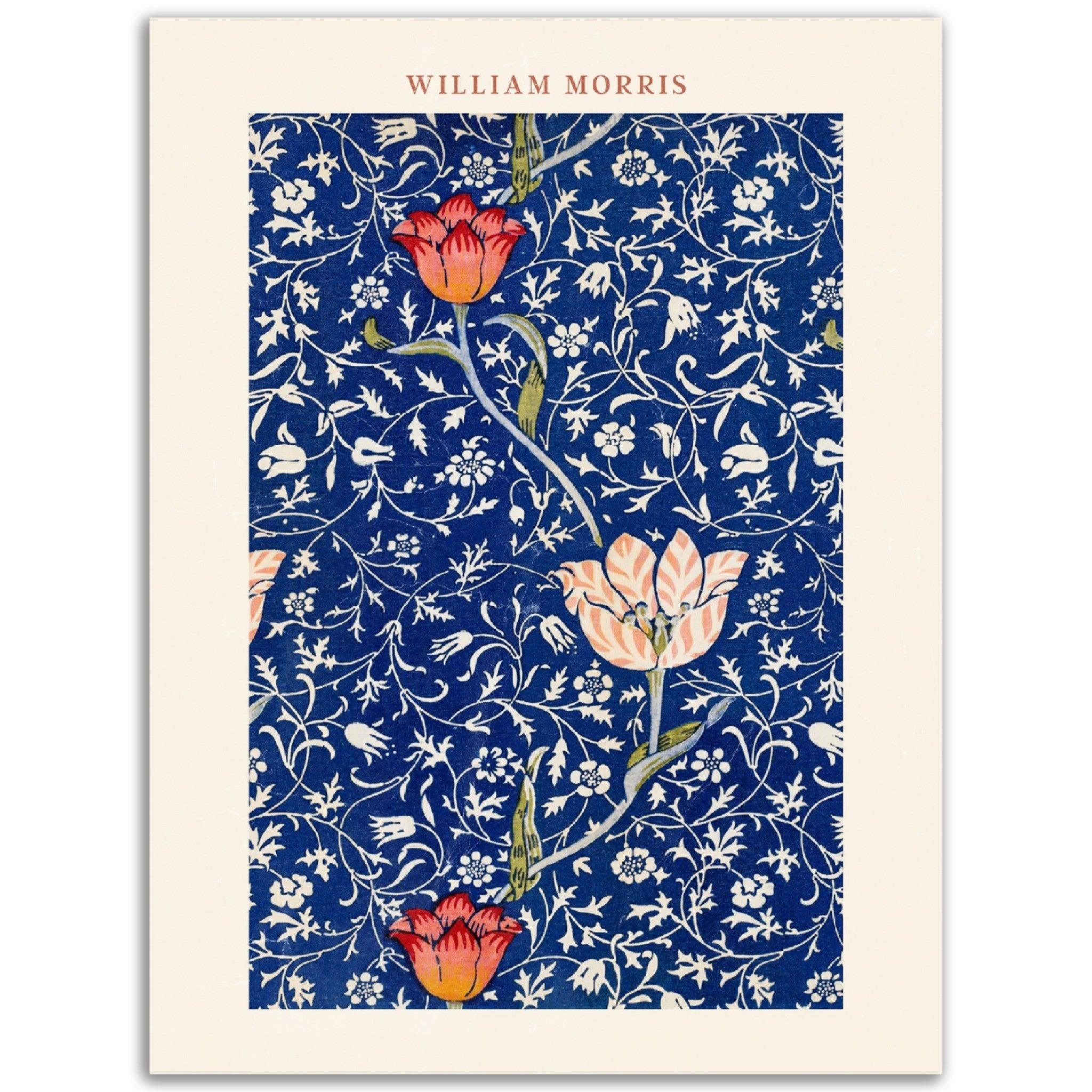 William Morris Die rote Tulpengarten - Naturinspiration Poster - Printree.ch abstrakt, blatt, blattmuster, blume, blumiger hintergrund, blüte, botanischer hintergrund, britannien, dekor, design, elegant, eleganz, garten, grafik, illustration, klassisch, kunst, laub, muster, natur, ornament, papier, retro, romantisch, sommer, stil, textur, vereinigtes königreich, vintage